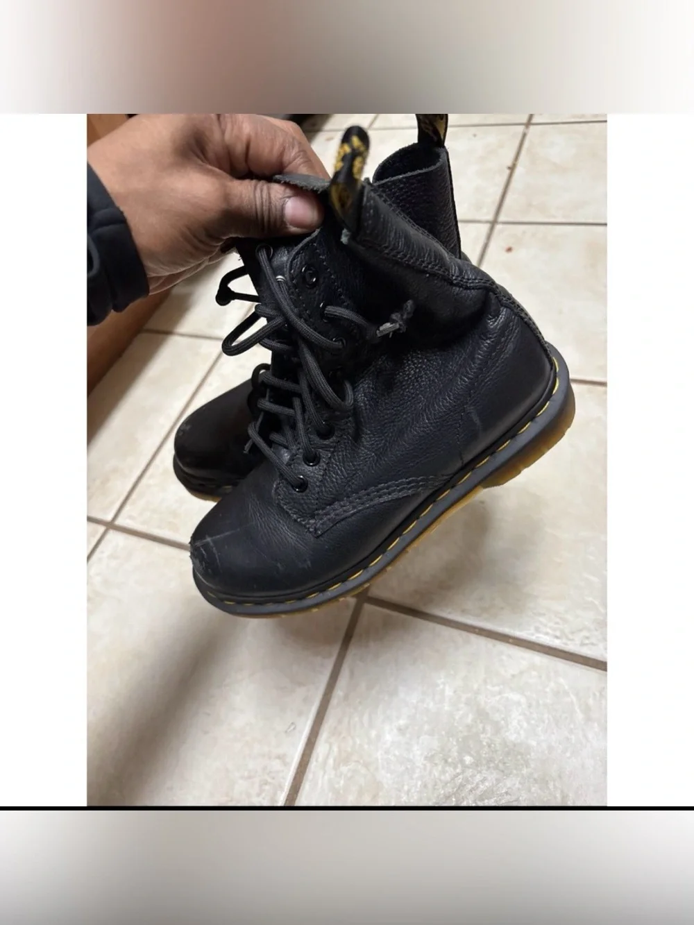 Dr. Martens 1460 Pascal Virginia Soft Leather Black Boots Size 6 Grunge - Picture 3 of 9